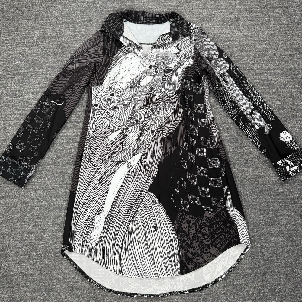 Black Milk The Lock Business Time Shirt Dress Women XS Baroque Chaos Poetry Goth